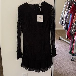 Black mini long sleeve dress